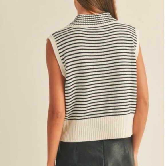 Zara Striped Sleeveless Cotton Vest Knit Top size S - Picture 3 of 11
